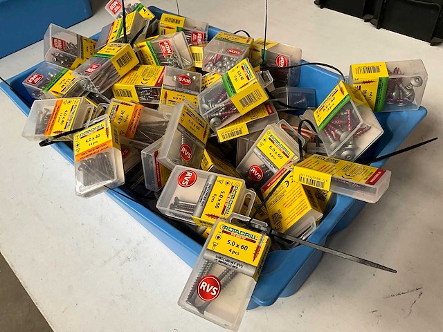 Rotadrill diverse schroeven rvs, verzinkt en messing in blister (100x) - afbeelding 5 van  6