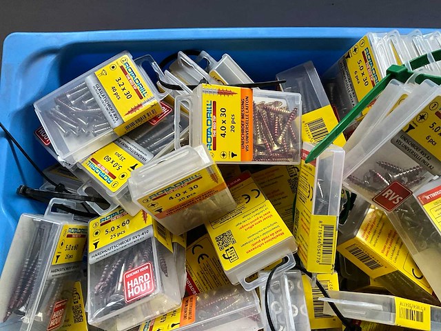 Rotadrill diverse schroeven rvs, verzinkt en messing in blister (100x) - afbeelding 3 van  7