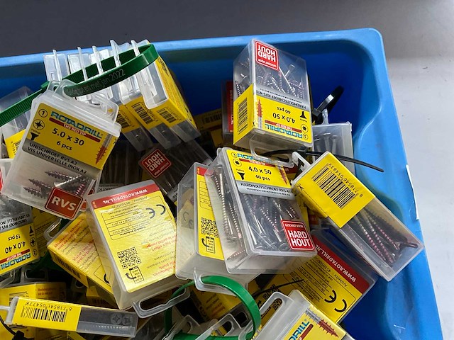 Rotadrill diverse schroeven rvs, verzinkt en messing in blister (100x) - afbeelding 4 van  7