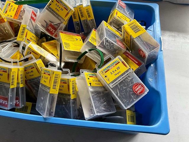 Rotadrill diverse schroeven rvs, verzinkt en messing in blister (100x) - afbeelding 5 van  7