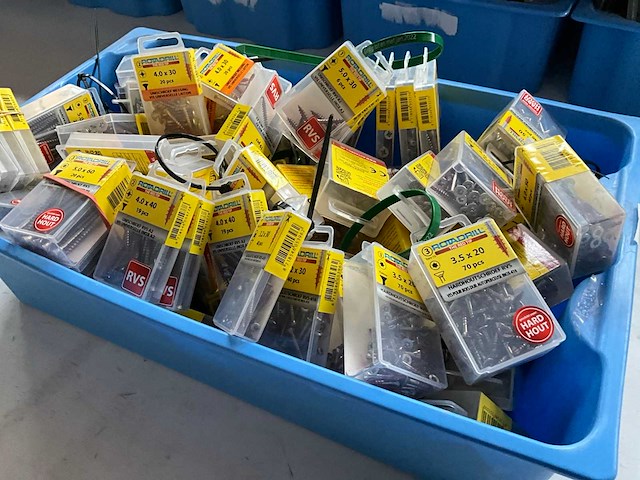 Rotadrill diverse schroeven rvs, verzinkt en messing in blister (100x) - afbeelding 6 van  7