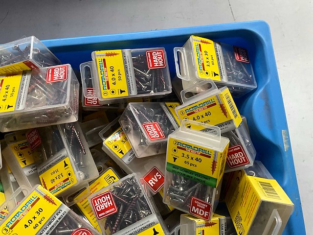 Rotadrill diverse schroeven rvs, verzinkt en messing in blister (100x) - afbeelding 3 van  7