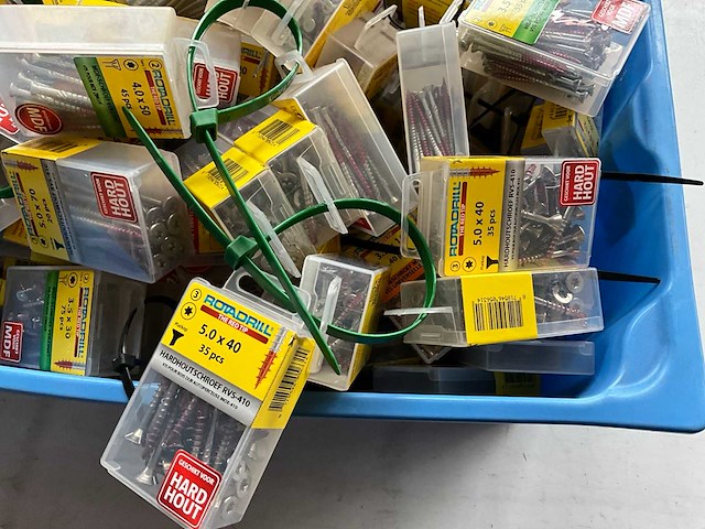 Rotadrill diverse schroeven rvs, verzinkt en messing in blister (100x) - afbeelding 3 van  5