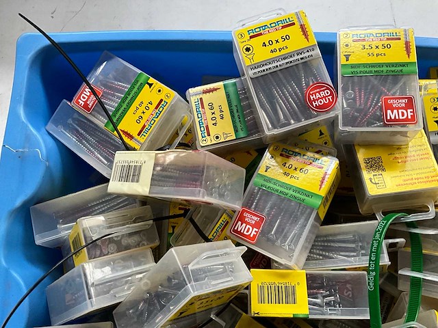 Rotadrill diverse schroeven rvs, verzinkt en messing in blister (100x) - afbeelding 2 van  7