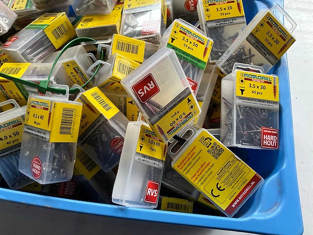 Rotadrill diverse schroeven rvs, verzinkt en messing in blister (100x) - afbeelding 4 van  7