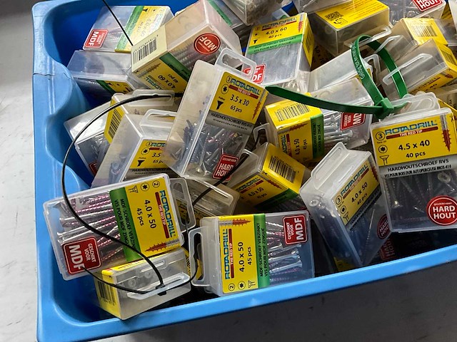 Rotadrill diverse schroeven rvs, verzinkt en messing in blister (100x) - afbeelding 5 van  7