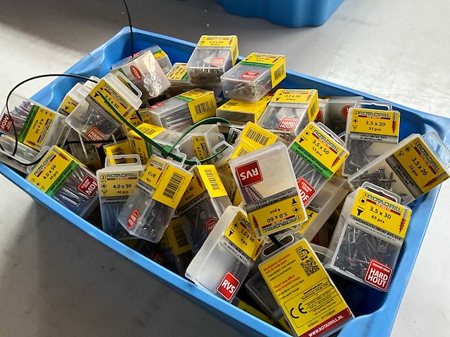 Rotadrill diverse schroeven rvs, verzinkt en messing in blister (100x) - afbeelding 6 van  7