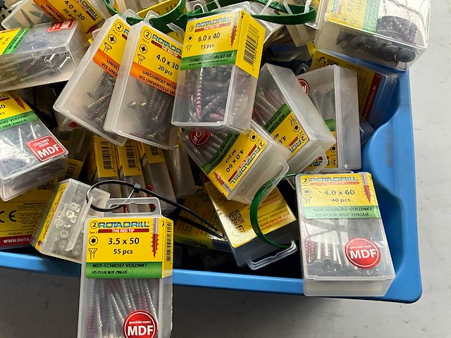 Rotadrill diverse schroeven rvs, verzinkt en messing in blister (100x) - afbeelding 4 van  6