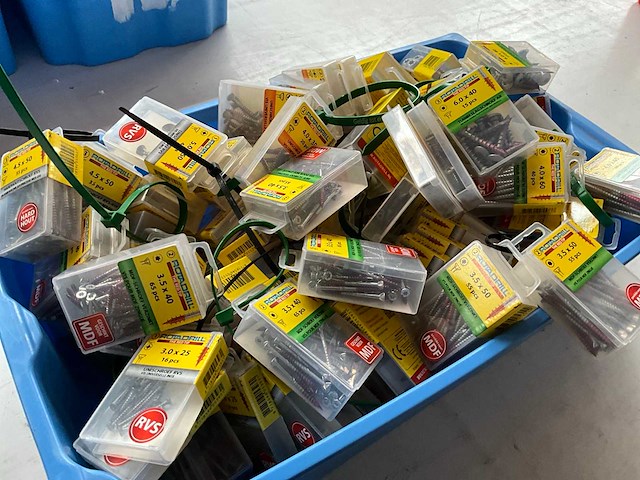 Rotadrill diverse schroeven rvs, verzinkt en messing in blister (100x) - afbeelding 5 van  6