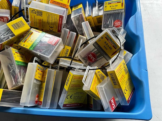 Rotadrill diverse schroeven rvs, verzinkt en messing in blister (100x) - afbeelding 4 van  6