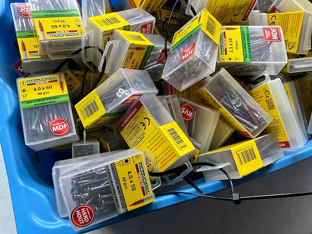 Rotadrill diverse schroeven rvs, verzinkt en messing in blister (100x) - afbeelding 5 van  6