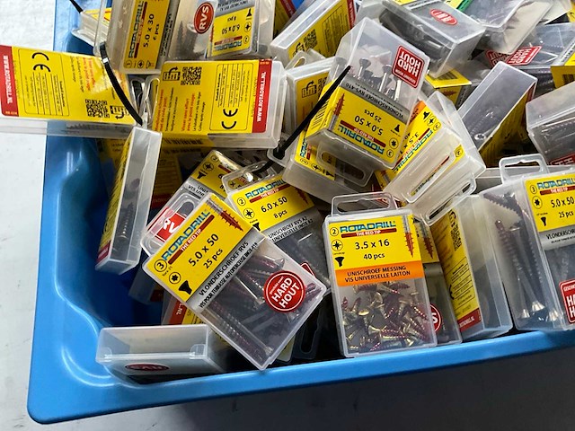 Rotadrill diverse schroeven rvs, verzinkt en messing in blister (100x) - afbeelding 5 van  7