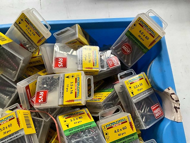 Rotadrill diverse schroeven rvs, verzinkt en messing in blister (100x) - afbeelding 3 van  7