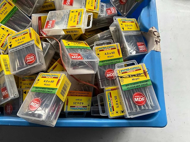 Rotadrill diverse schroeven rvs, verzinkt en messing in blister (100x) - afbeelding 4 van  7