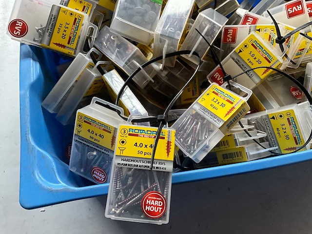 Rotadrill diverse schroeven rvs, verzinkt en messing in blister (100x) - afbeelding 4 van  5