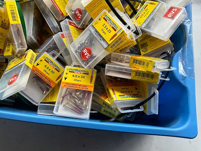 Rotadrill diverse schroeven rvs, verzinkt en messing in blister (100x) - afbeelding 4 van  6