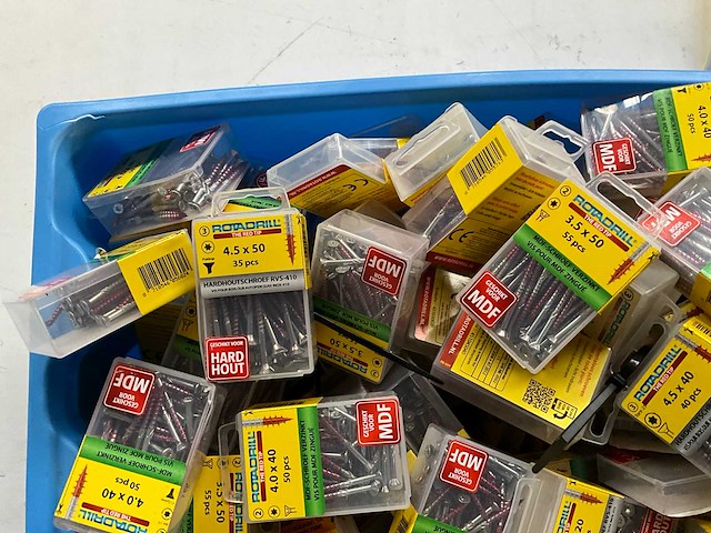 Rotadrill diverse schroeven rvs, verzinkt en messing in blister (100x) - afbeelding 2 van  7