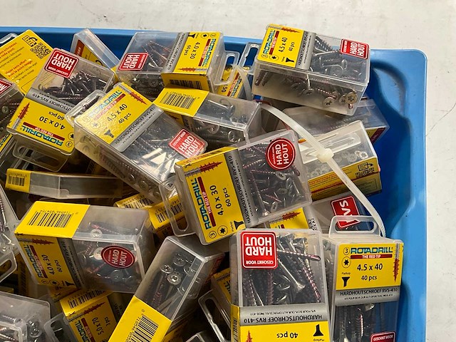 Rotadrill diverse schroeven rvs, verzinkt en messing in blister (100x) - afbeelding 4 van  7