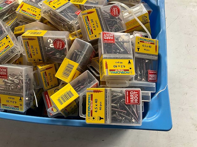 Rotadrill diverse schroeven rvs, verzinkt en messing in blister (100x) - afbeelding 5 van  7