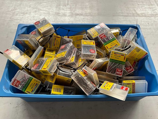 Rotadrill diverse schroeven rvs, verzinkt en messing in blister (100x) - afbeelding 1 van  6