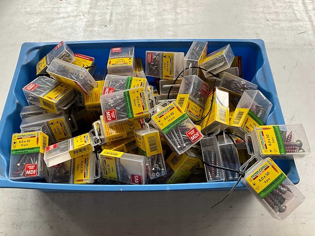 Rotadrill diverse schroeven rvs, verzinkt en messing in blister (100x) - afbeelding 1 van  7