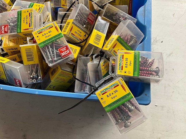 Rotadrill diverse schroeven rvs, verzinkt en messing in blister (100x) - afbeelding 5 van  7