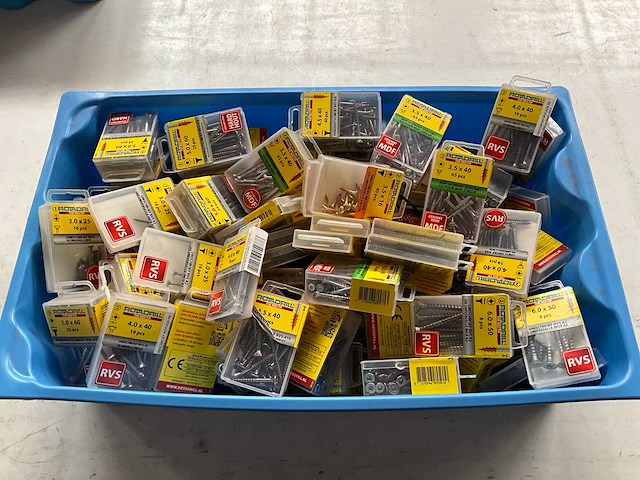 Rotadrill diverse schroeven rvs, verzinkt en messing in blister (100x) - afbeelding 1 van  7