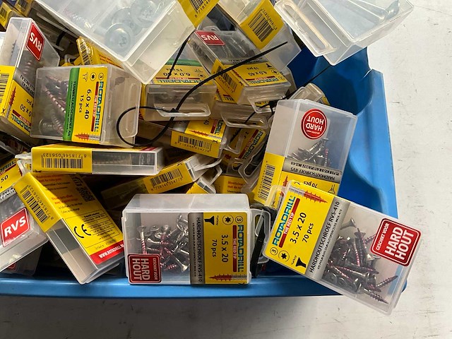 Rotadrill diverse schroeven rvs, verzinkt en messing in blister (100x) - afbeelding 4 van  7