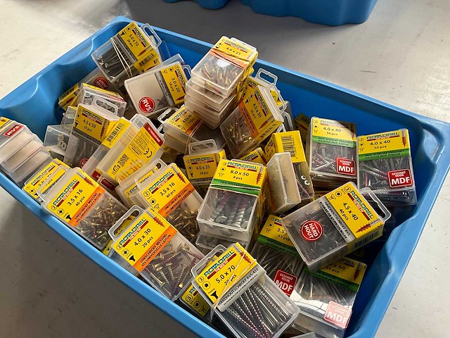 Rotadrill diverse schroeven rvs, verzinkt en messing in blister (100x) - afbeelding 4 van  4