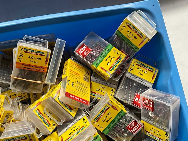 Rotadrill diverse schroeven rvs, verzinkt en messing in blister (100x) - afbeelding 3 van  7