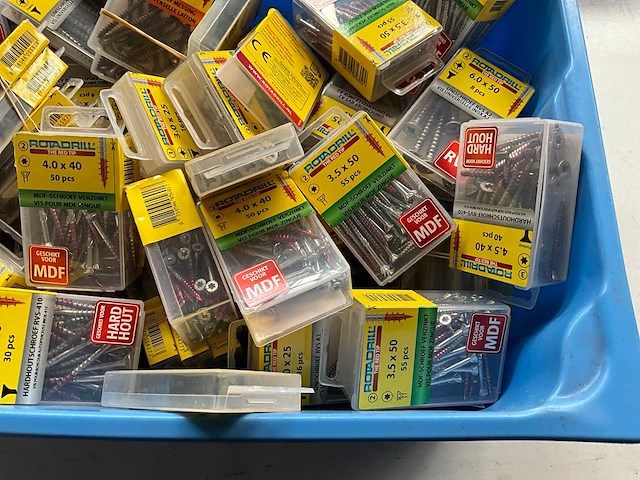 Rotadrill diverse schroeven rvs, verzinkt en messing in blister (100x) - afbeelding 4 van  7