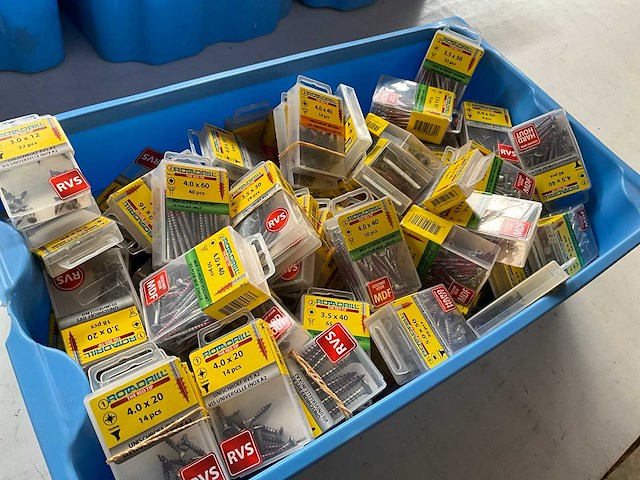 Rotadrill diverse schroeven rvs, verzinkt en messing in blister (100x) - afbeelding 6 van  7