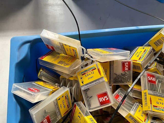 Rotadrill diverse schroeven rvs, verzinkt en messing in blister (100x) - afbeelding 2 van  6