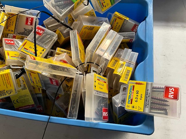 Rotadrill diverse schroeven rvs, verzinkt en messing in blister (100x) - afbeelding 4 van  6