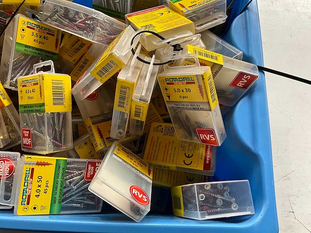 Rotadrill diverse schroeven rvs, verzinkt en messing in blister (100x) - afbeelding 2 van  4