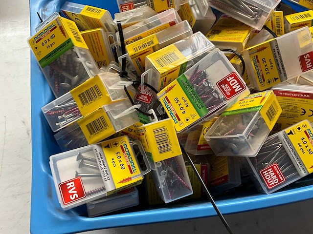 Rotadrill diverse schroeven rvs, verzinkt en messing in blister (100x) - afbeelding 4 van  6