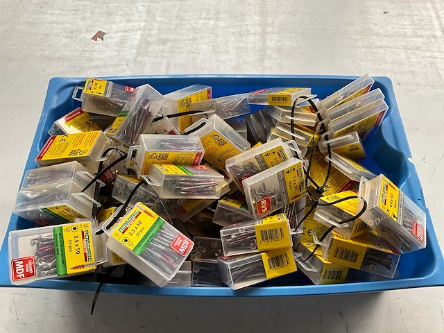 Rotadrill diverse schroeven rvs, verzinkt en messing in blister (100x) - afbeelding 1 van  8