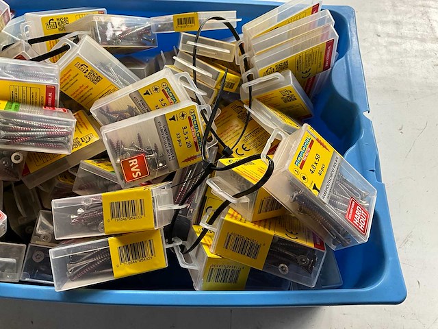 Rotadrill diverse schroeven rvs, verzinkt en messing in blister (100x) - afbeelding 4 van  8