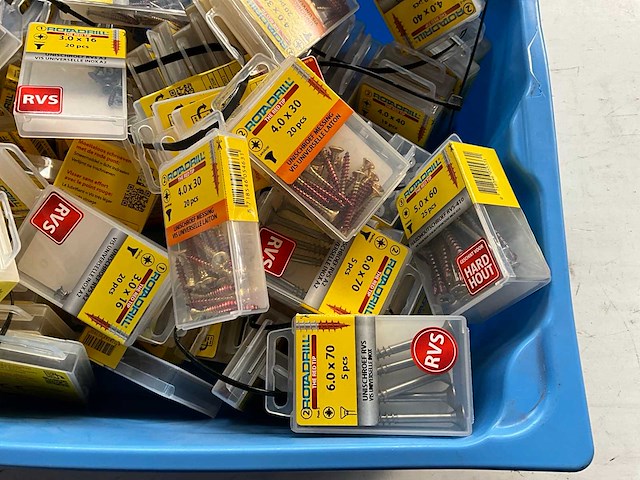 Rotadrill diverse schroeven rvs, verzinkt en messing in blister (100x) - afbeelding 4 van  7