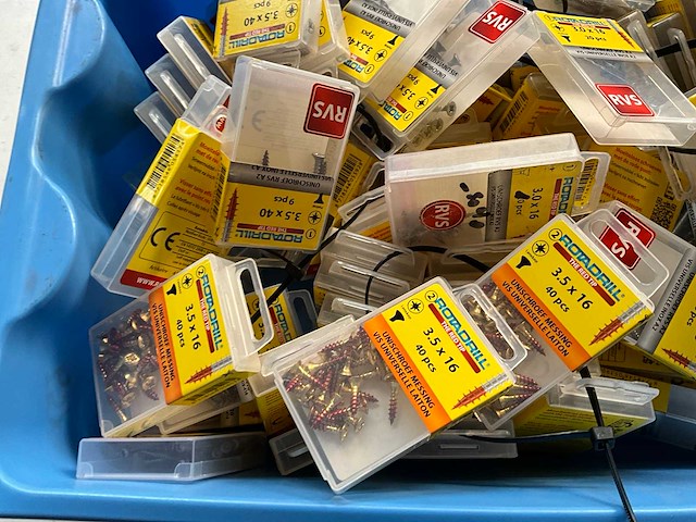 Rotadrill diverse schroeven rvs, verzinkt en messing in blister (100x) - afbeelding 5 van  7