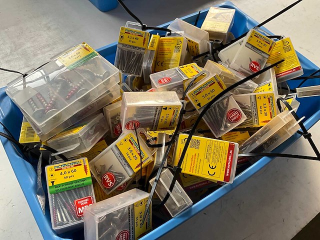 Rotadrill diverse schroeven rvs, verzinkt en messing in blister (100x) - afbeelding 6 van  7