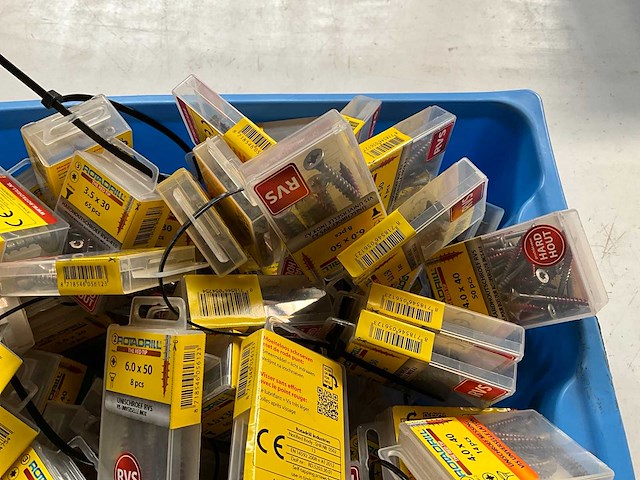 Rotadrill diverse schroeven rvs, verzinkt en messing in blister (100x) - afbeelding 4 van  7