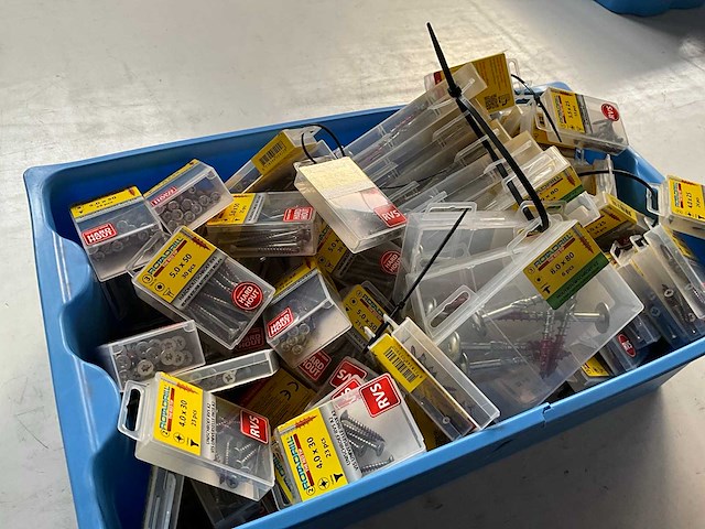 Rotadrill diverse schroeven rvs, verzinkt en messing in blister (100x) - afbeelding 5 van  6