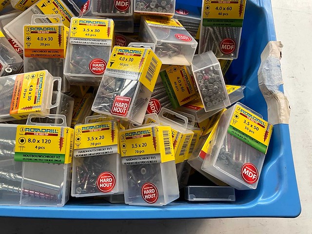 Rotadrill diverse schroeven rvs, verzinkt en messing in blister (100x) - afbeelding 3 van  6