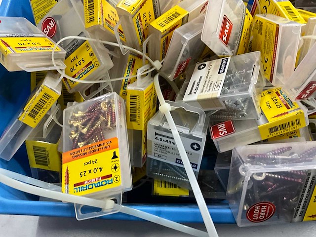 Rotadrill & gamma diverse schroeven rvs, verzinkt en messing (100x) - afbeelding 2 van  6