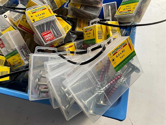 Rotadrill & gamma diverse schroeven rvs, verzinkt en messing in blister (80x) - afbeelding 4 van  7