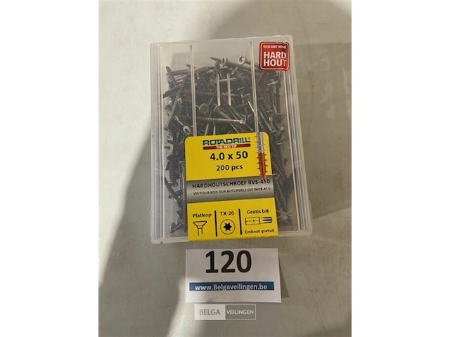 Rotadrill hardhoutschroef 4 x 50 200 stuks - afbeelding 1 van  3