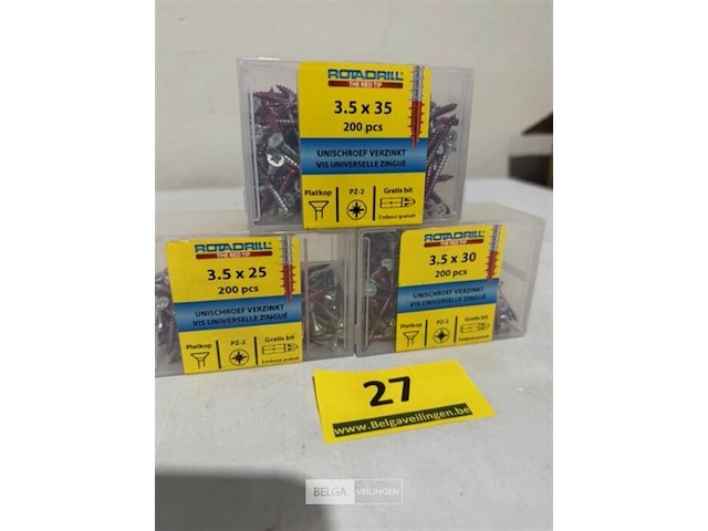 Rotadrill houtschroef 200st 3,5 x 25 + 3,5 x 30 + 3,5 x 35 - afbeelding 3 van  3