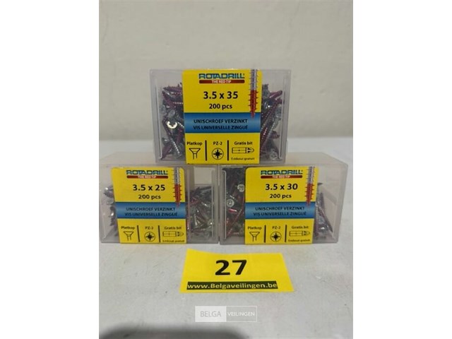 Rotadrill houtschroef 200st 3,5 x 25 + 3,5 x 30 + 3,5 x 35 - afbeelding 2 van  3
