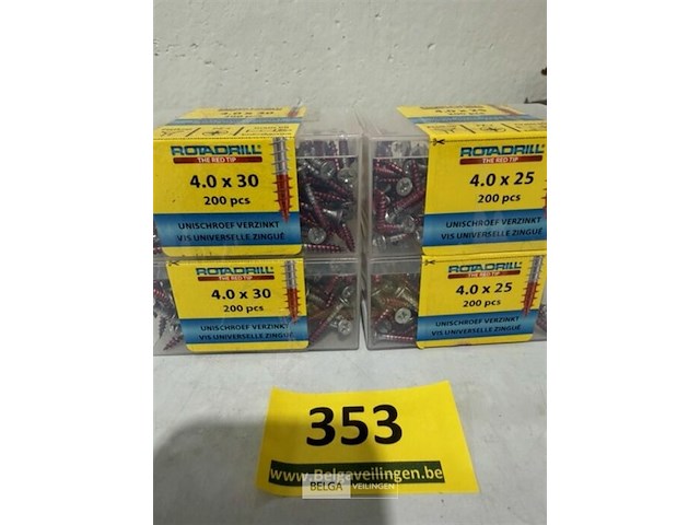 Rotadrill houtschroef 400x 4x30mm 400x 4x25mm - afbeelding 1 van  3